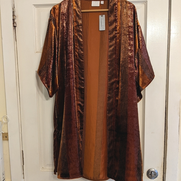 NWT Ett-twa By Anthropologie Longline Velvet Kimono Jacket Size XS / S-P - Picture 6 of 10